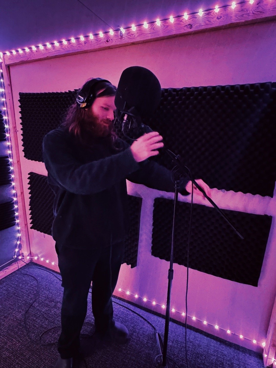 Beau setting the booth