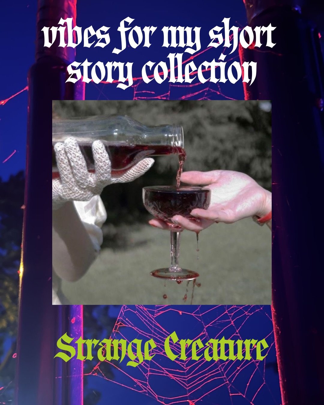 🖤✨Vibes for my short story collection via Pinterest.
-I may have just shared a little about the novel I&rsquo;m drafting rn, but I&rsquo;m also editing this short story collection and felt like I should finally announce it.
Strange Creature is a col