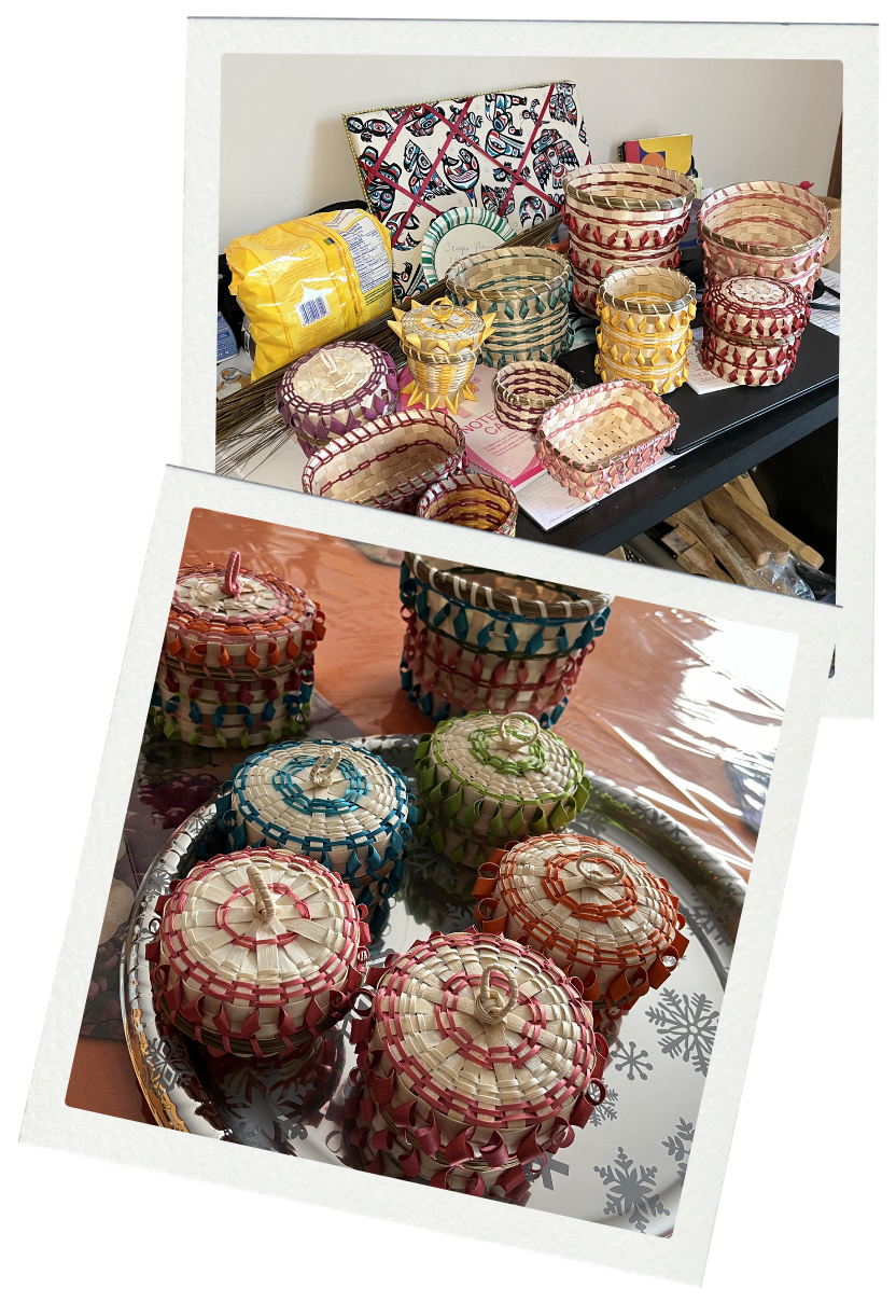 Lisa's Indigenous Family members create traditional crafts