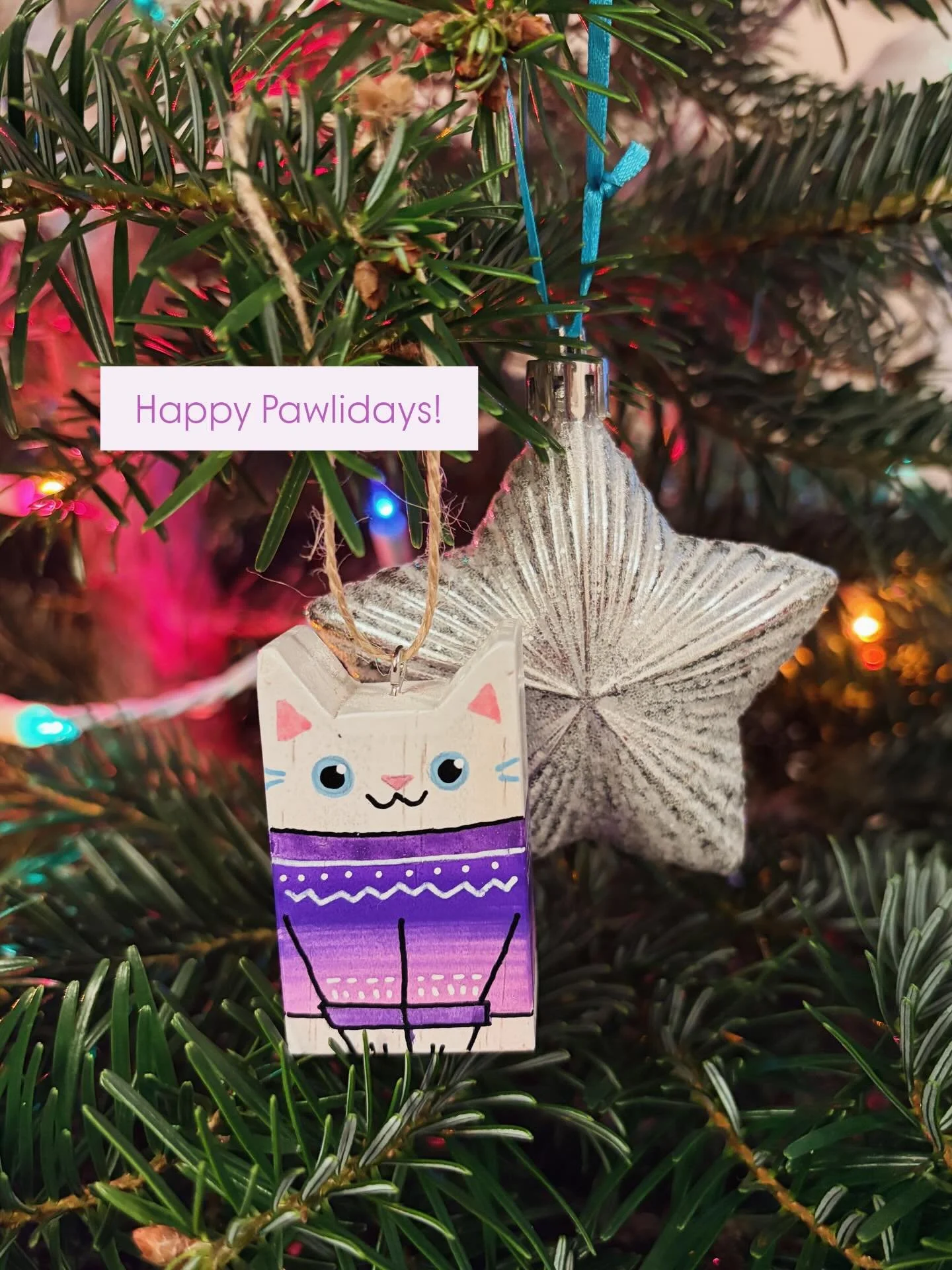 🎄🐱Happy Pawlidays to all! May your days be filled with cozy cat snuggles by a warm fire. 🎄🐱