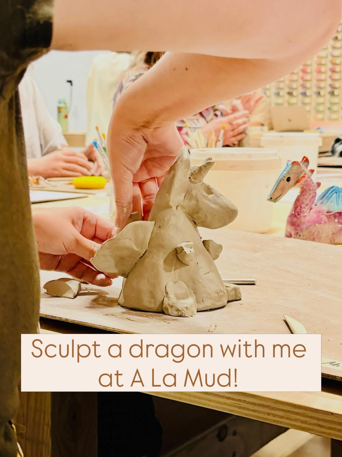 It&rsquo;s going to be another great workshop day! Come clay with me and sculpt your own epic dragon! No previous experience with clay (or dragons) required. 🐉 Sign up at ALaMud.com @a.la.mud
