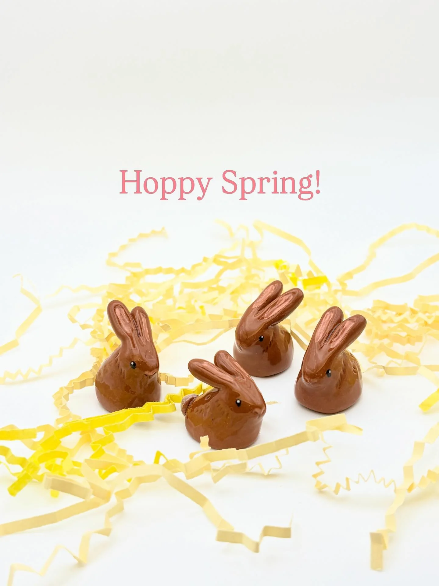 These &ldquo;chocolate&rdquo; rabbits are guaranteed to last past Easter. 😉🐇🍫 This little bunny bunch will be hopping into @norrisarts tomorrow. Stop in to pick up a tiny handmade keepsake.