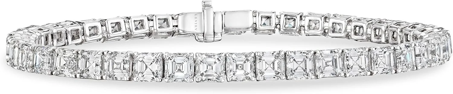 Leviev Asscher Cut Diamond Tennis Bracelet, 18K White Gold, VS-FG Quality, 10.95 CT Total Diamond Weight.jpg