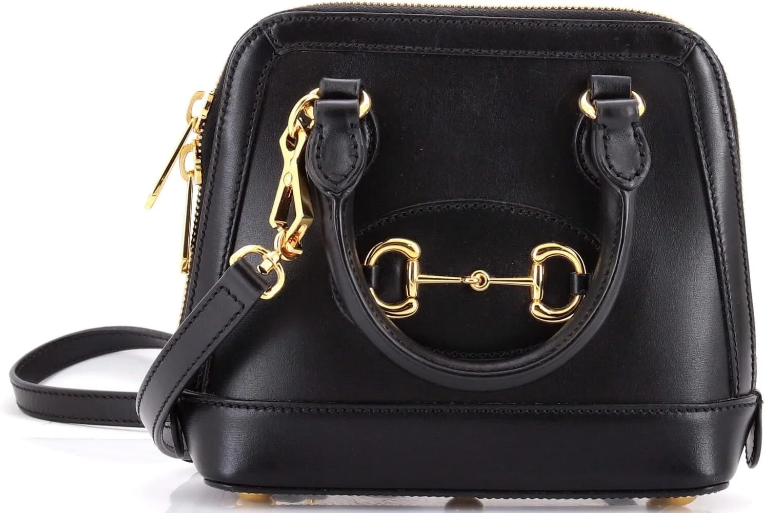 Pre-Loved Horsebit 1955 Top Handle Bag Leather Mini, Black