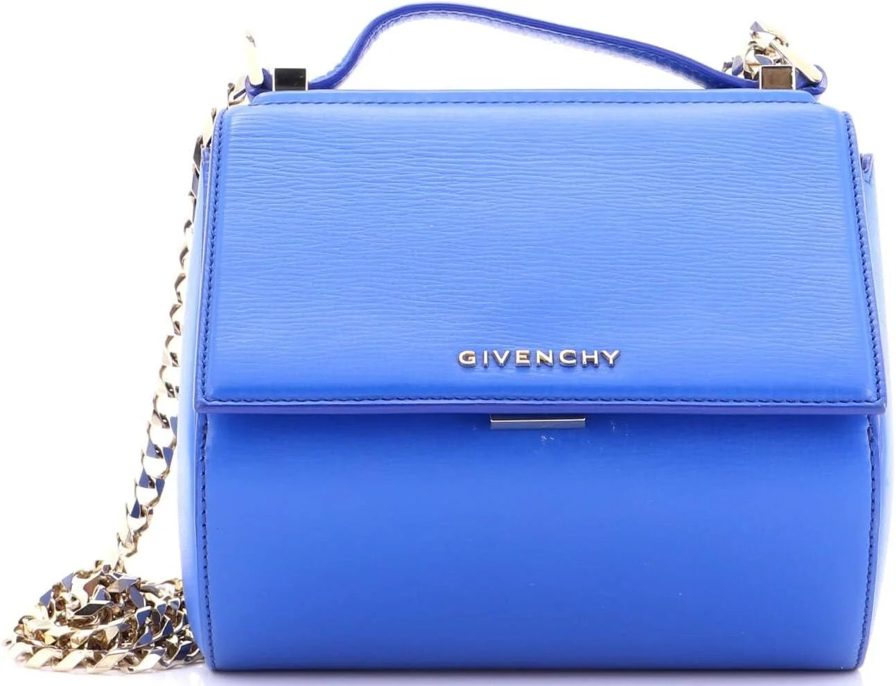 Givenchy, Pre-Loved Chain Pandora Box Bag Leather Mini, Blue
