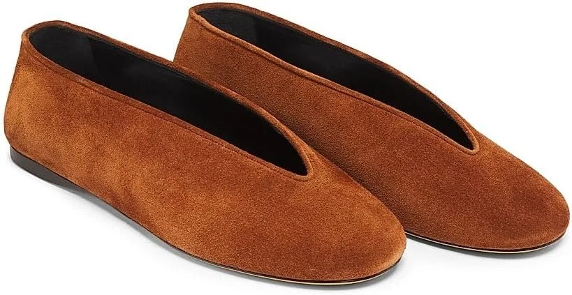 Moschino, Corsage Suede Ballet Flats