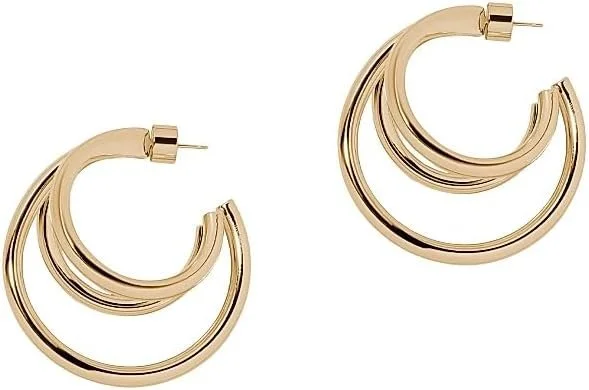 Jennifer Fisher, Triple Lilly 10K Gold-Plated Huggie Earrings