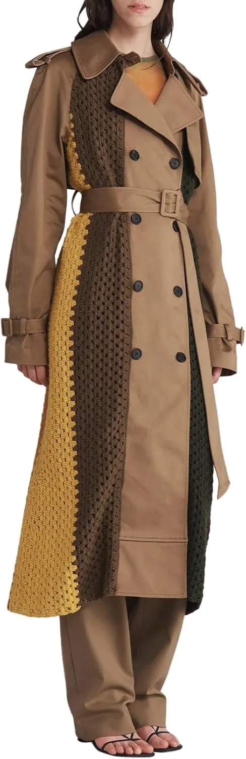 MONSE, Crochet Combo Trench Coat