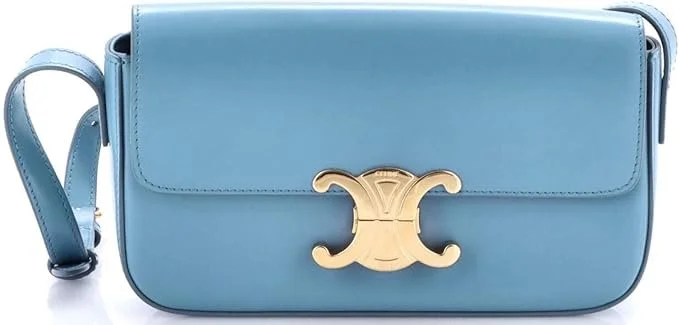 Celine Triomphe East-West Shoulder Bag Smooth Calfskin, Blue