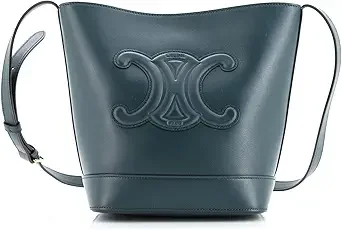 Celine Cuir Triomphe Bucket Bag Leather Small, Green