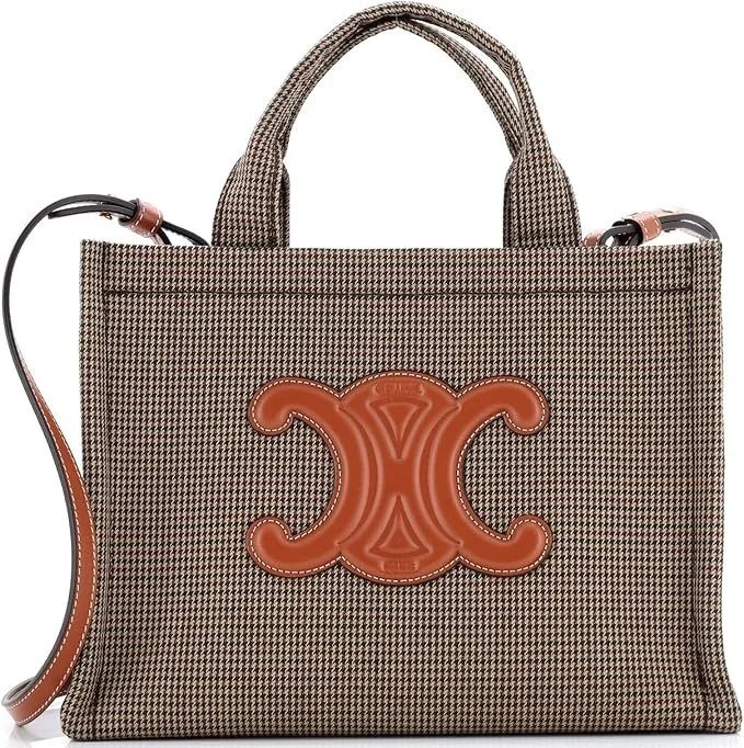 Celine Cabas Thais Tote Tweed Small, Brown