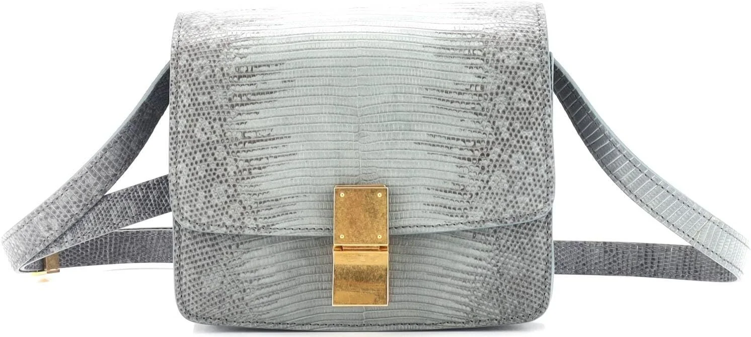 Celine Classic Box Bag Lizard Small, Gray
