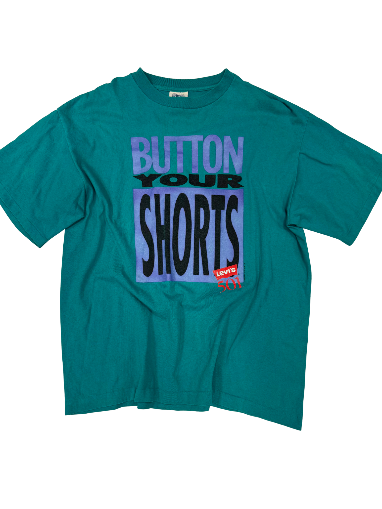 Vintage Levi’s 501 “Button Your Shorts” T-Shirt (1990s)