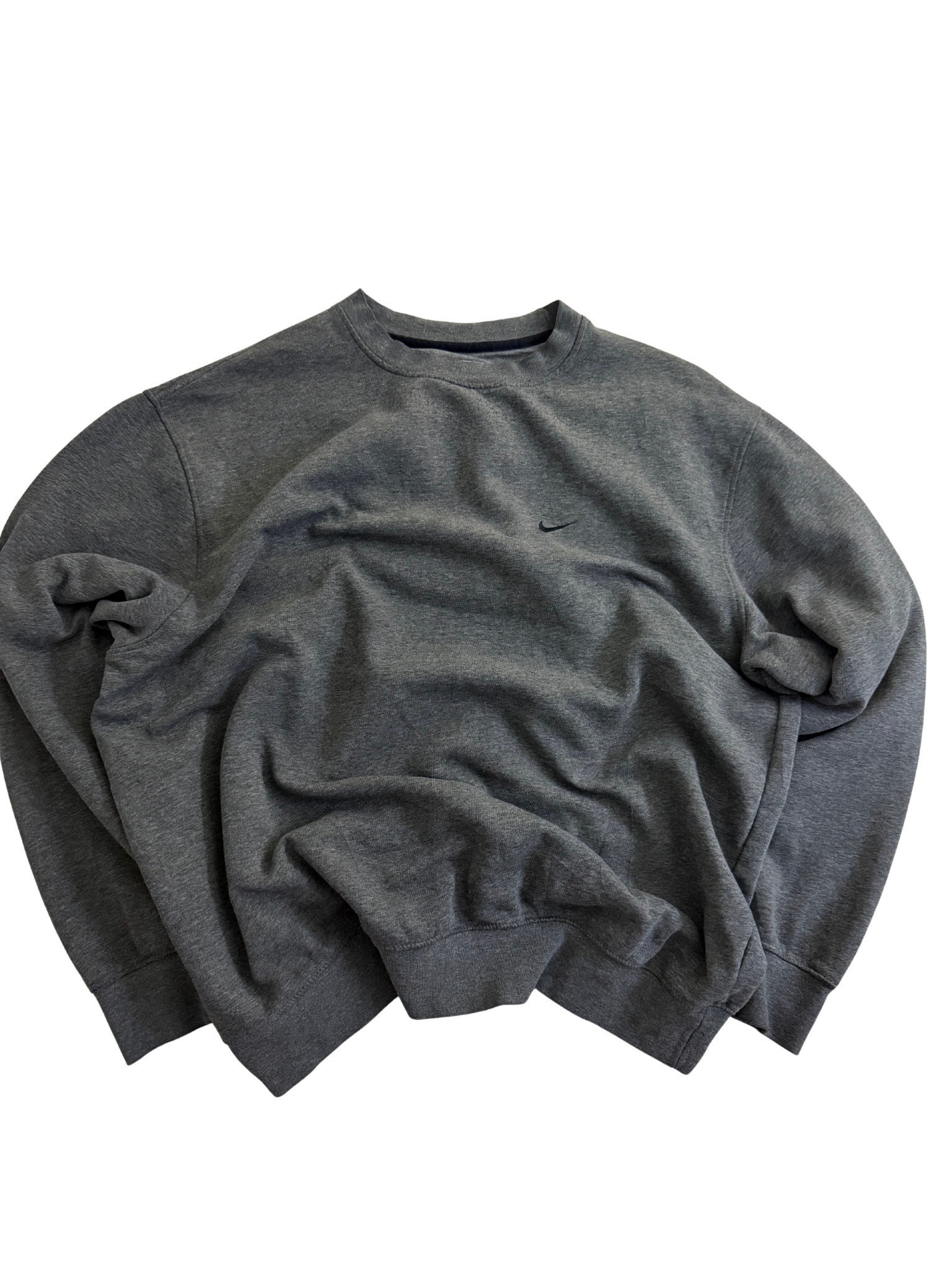 Nike Essential Crewneck Sweatshirt – Dark Heather Grey – Classic Minimal Swoosh