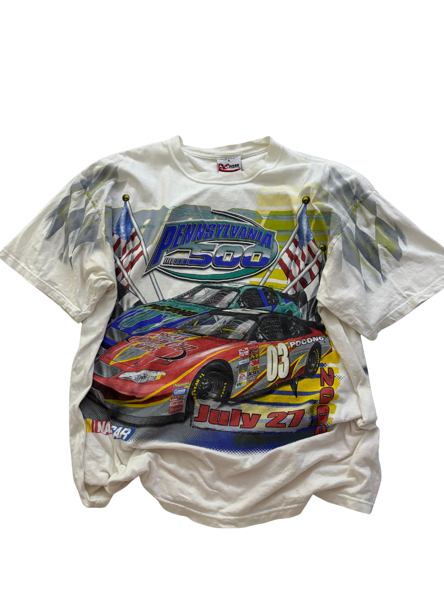 2003 Pennsylvania 500 NASCAR T-Shirt – Vintage Chase Authentics All Over Print – Pocono Raceway
