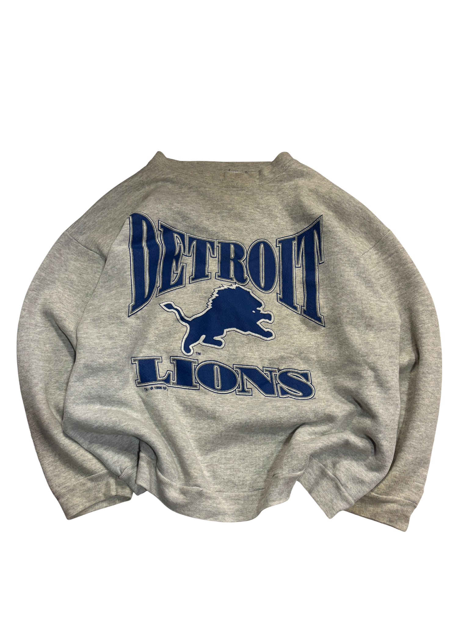 Vintage Detroit Lions Crewneck Sweatshirt – Grey – Logo 7