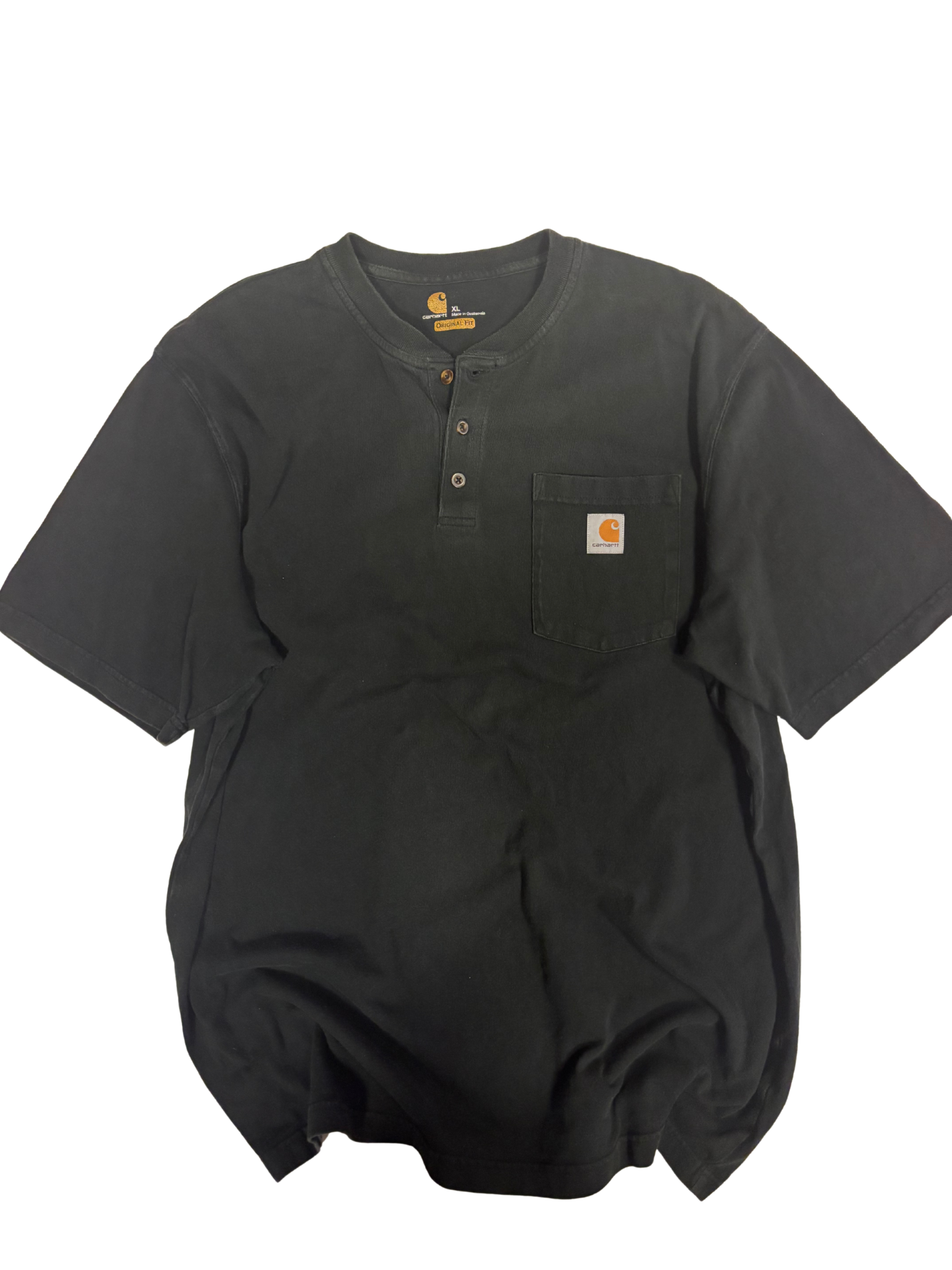 Vintage Carhartt Black Henley Pocket Tee
