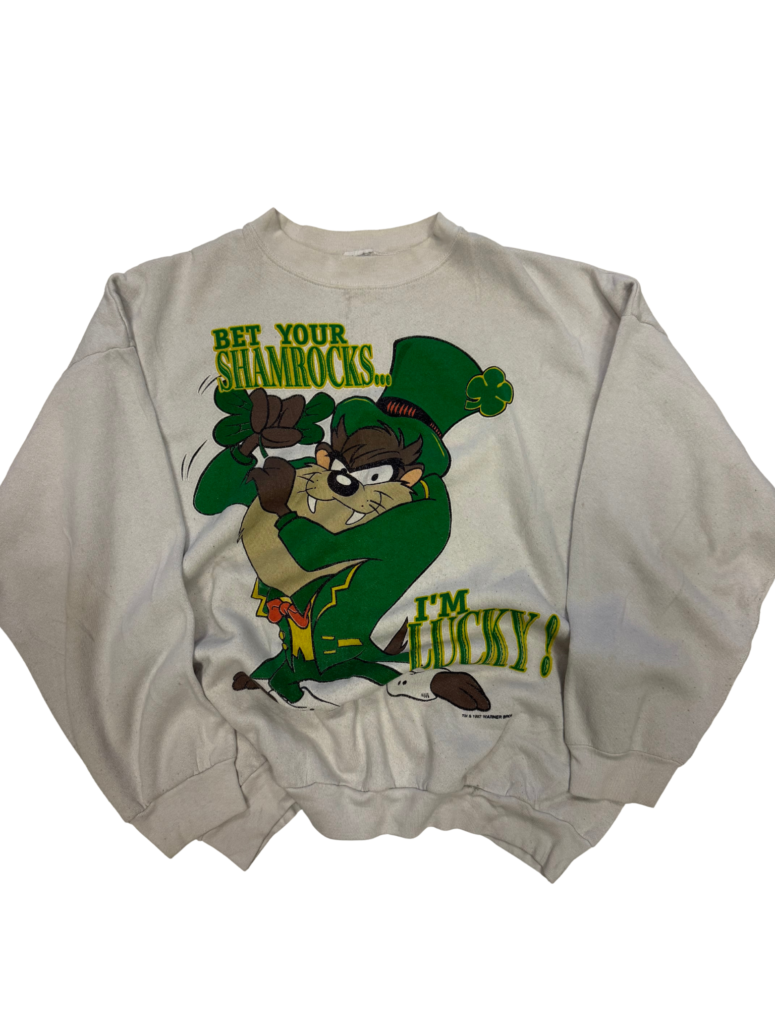 Vintage 1997 Looney Tunes “Bet Your Shamrocks... I’m Lucky!” Sweatshirt