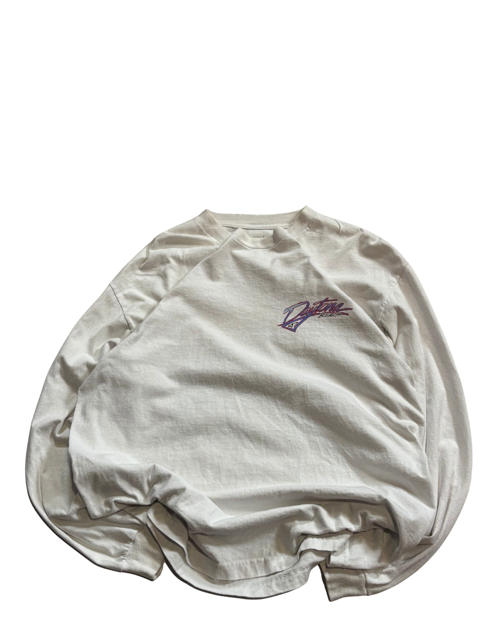 Vintage Daytona Beach Motorcycle Long Sleeve Tee – Cream – J. Galt