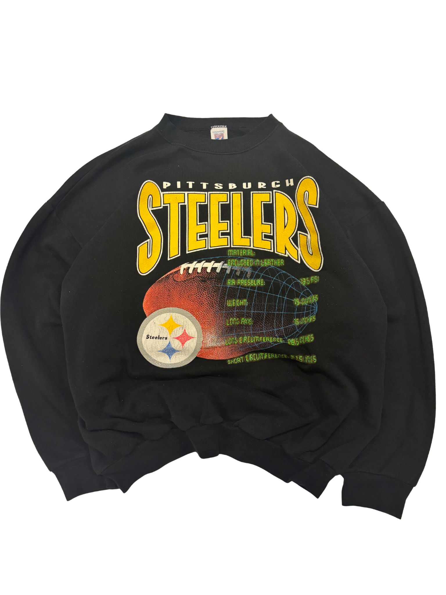 Vintage Pittsburgh Steelers Sweatshirt – 90s Logo 7 – Black Crewneck