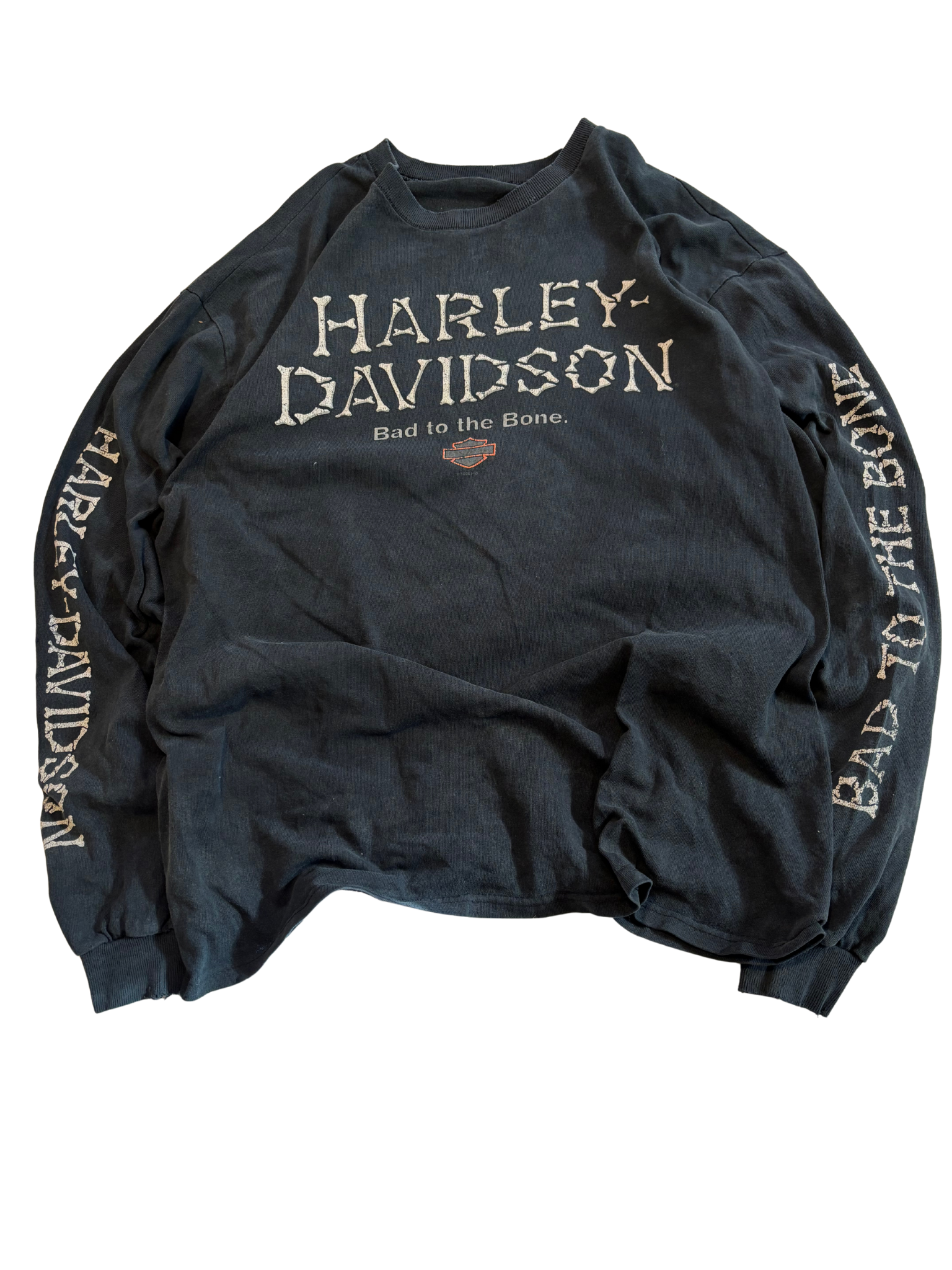 Vintage Harley-Davidson Crewneck – “Bad to the Bone” (Liberty Harley, Akron OH)