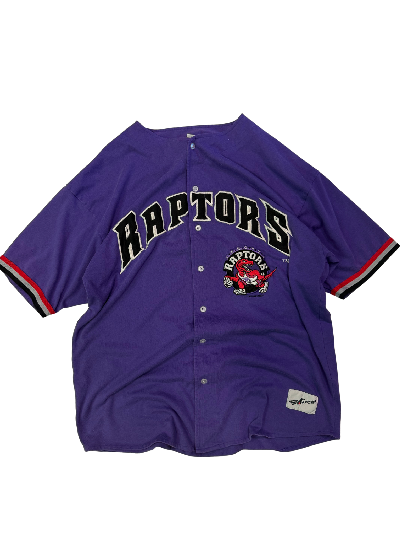 Vintage Toronto Raptors Purple Button-Up Jersey Shirt