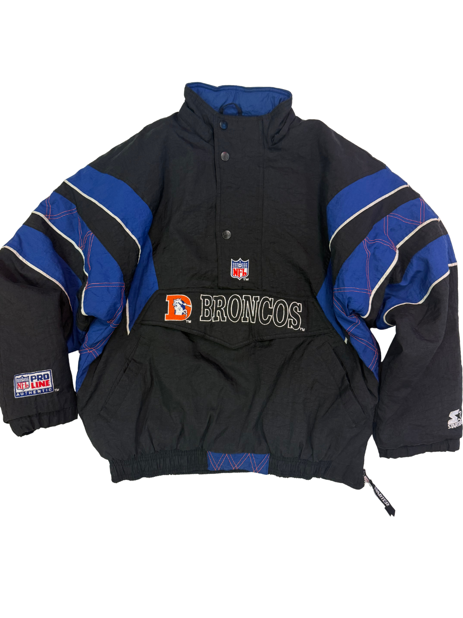 Vintage 90s Denver Broncos Starter NFL Pro Line Pullover Jacket