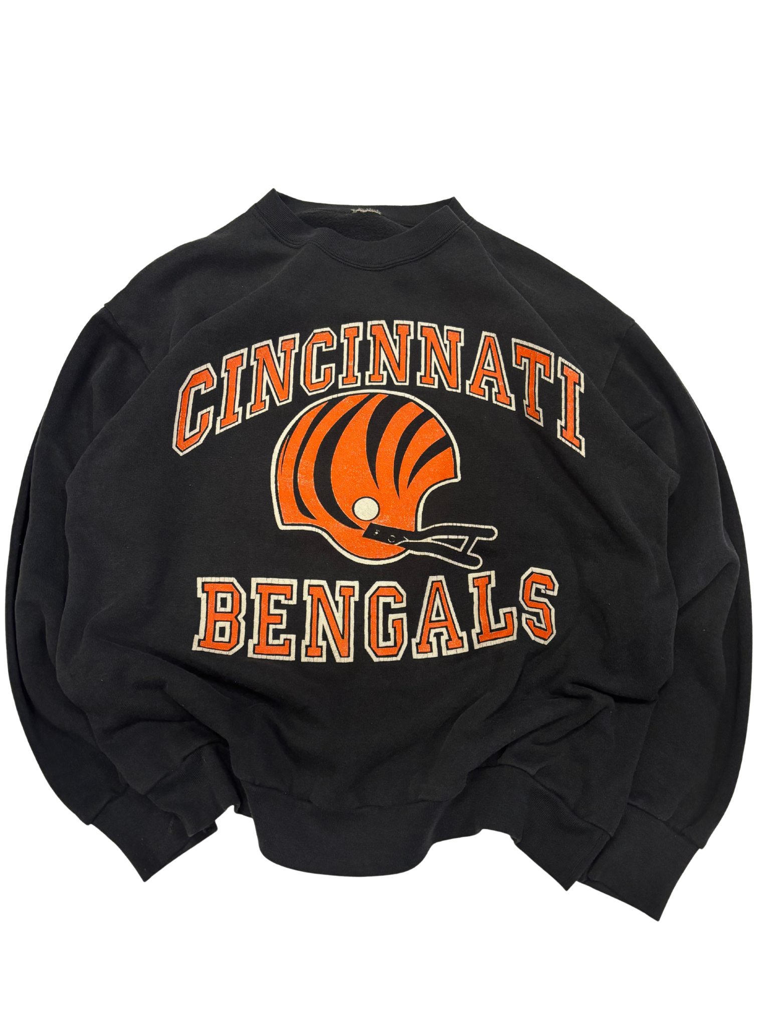 Vintage Cincinnati Bengals Crewneck Sweatshirt – Black – Tiger Helmet Graphic