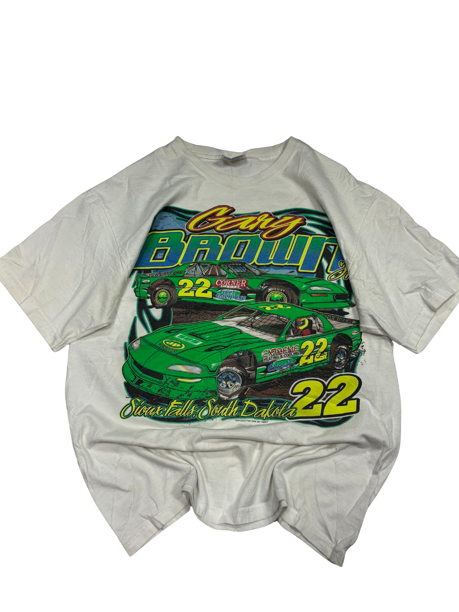 Vintage Signed Gary Brown Racing Tee – Sioux Falls, South Dakota – #22 Graphic