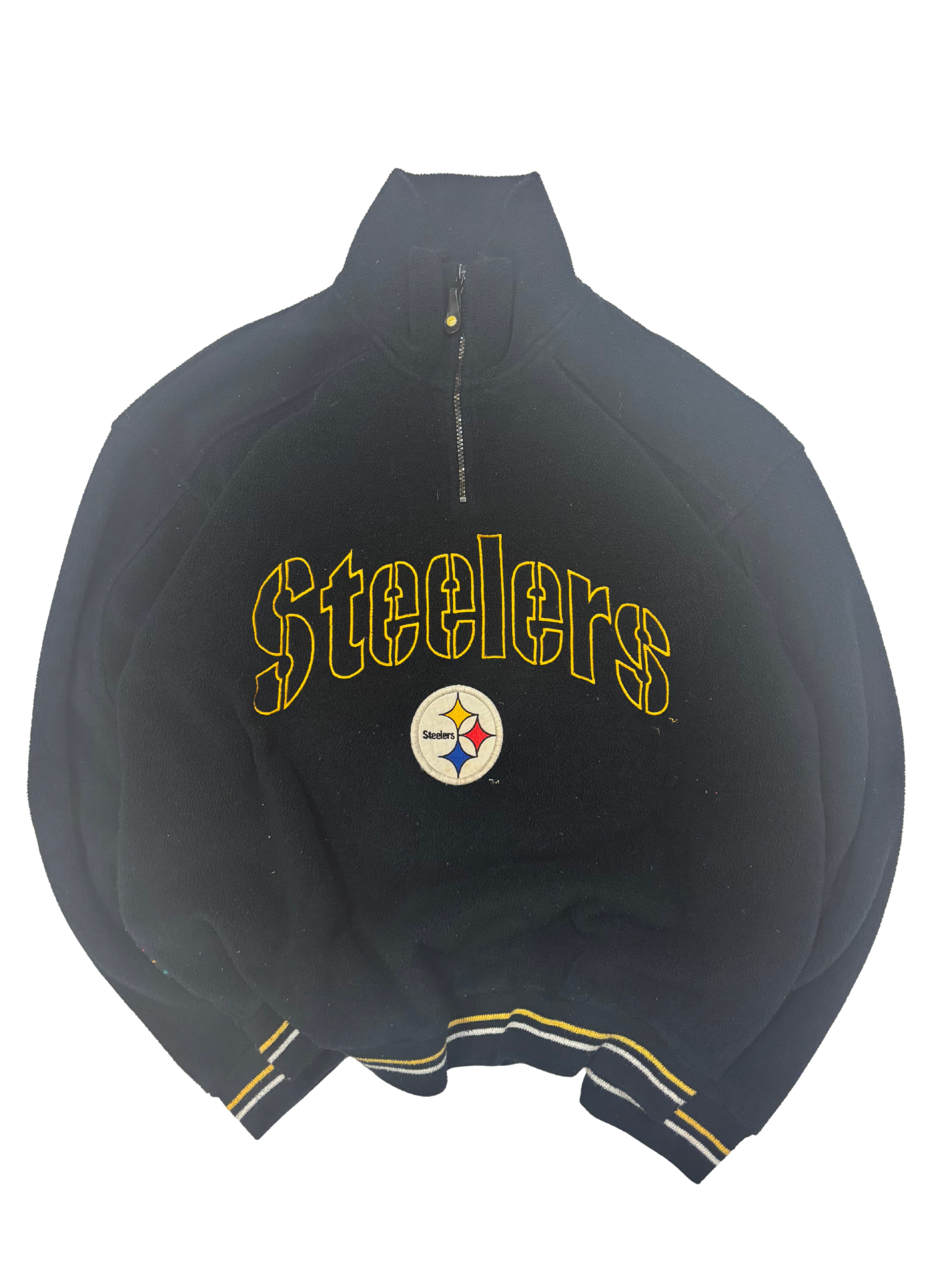Vintage Pittsburgh Steelers Quarter-Zip Fleece – Black & Gold