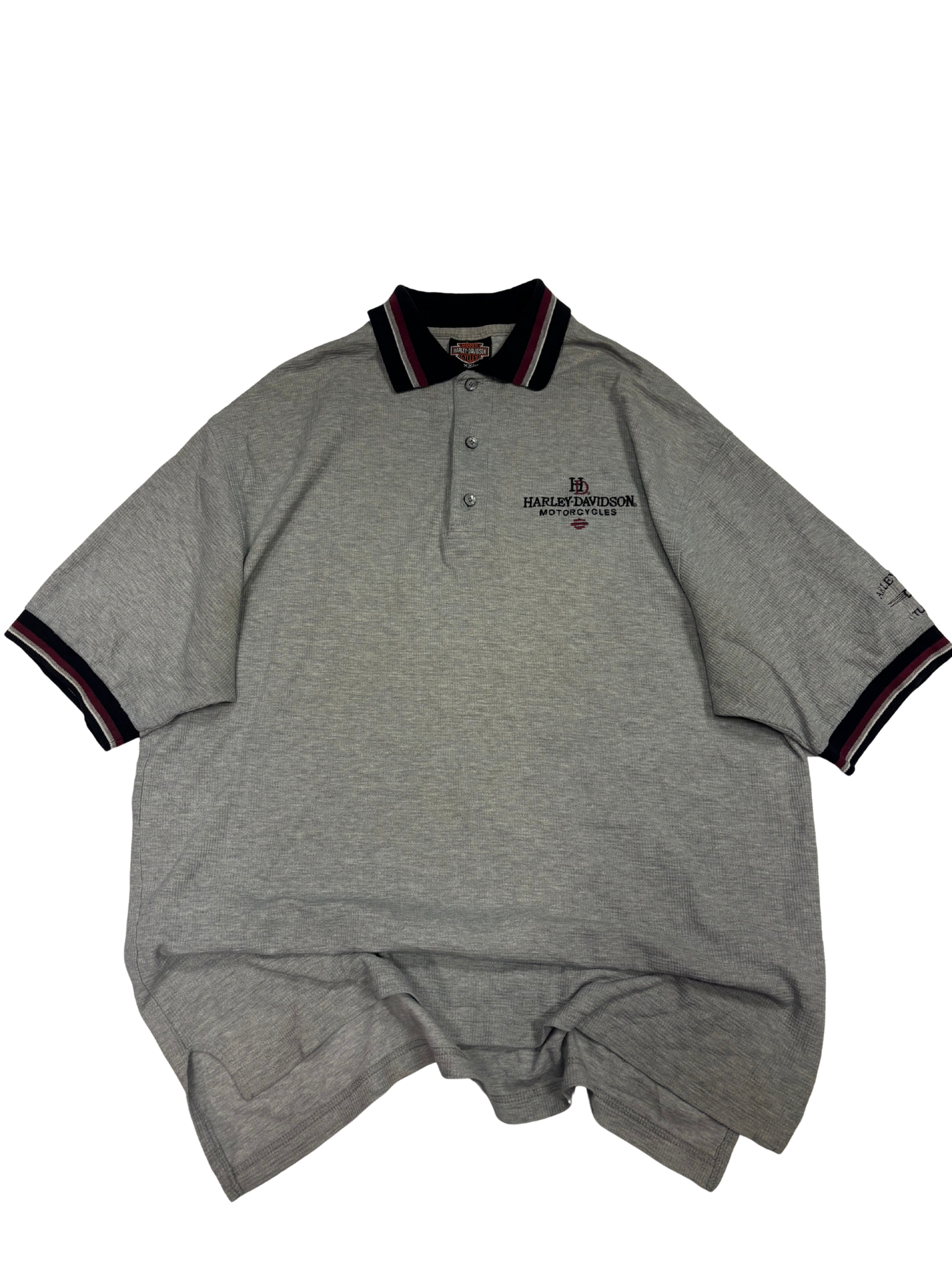 Vintage Harley-Davidson Embroidered Polo Shirt – Grey