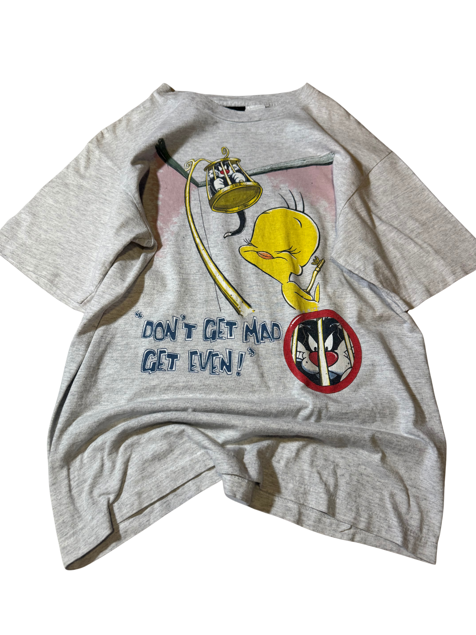 Vintage Warner Bros. Tweety Bird Graphic T-Shirt – “Don’t Get Mad, Get Even!”