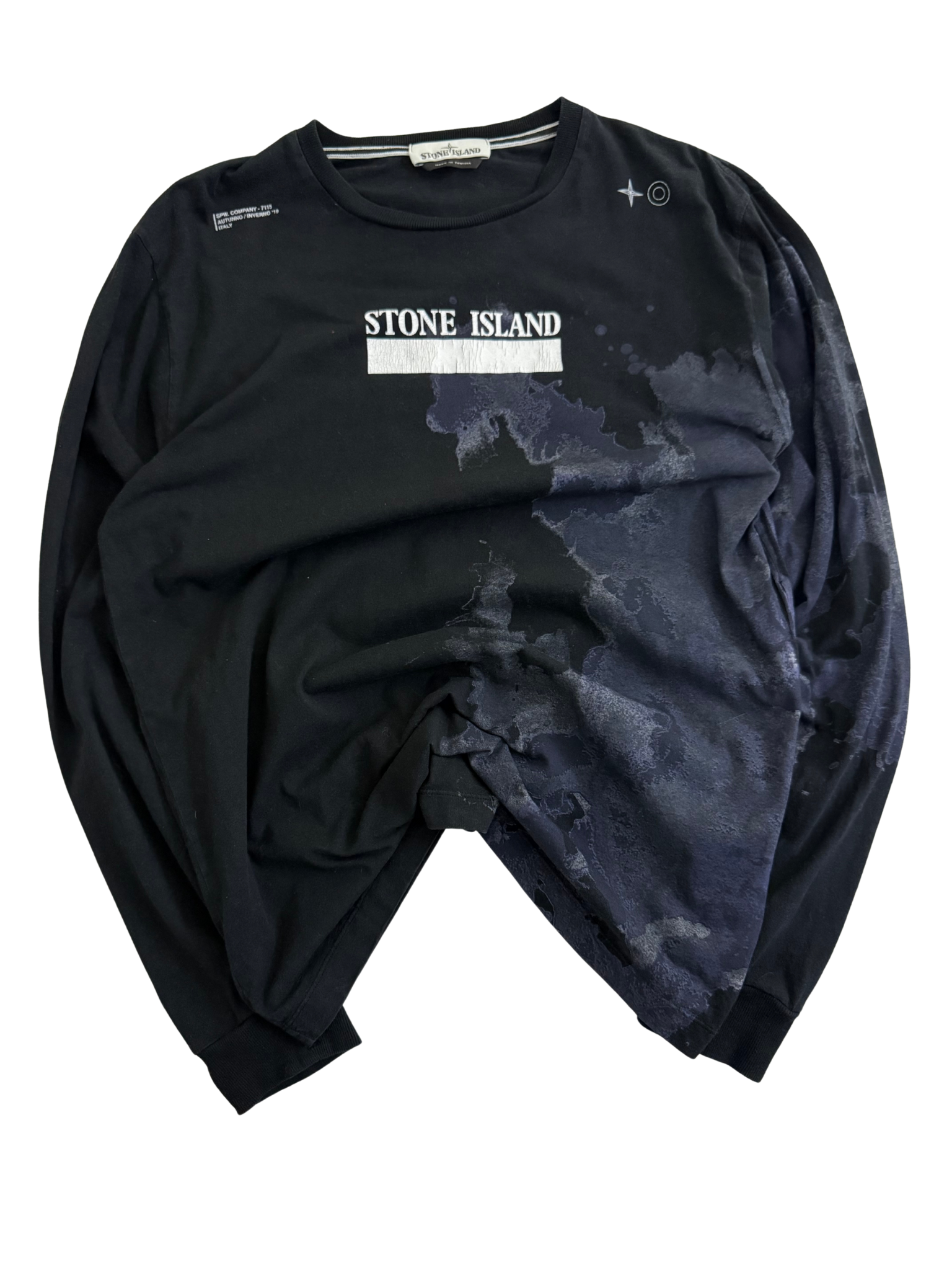 Stone Island Long Sleeve Graphic T-Shirt – Black – AW19 Collection