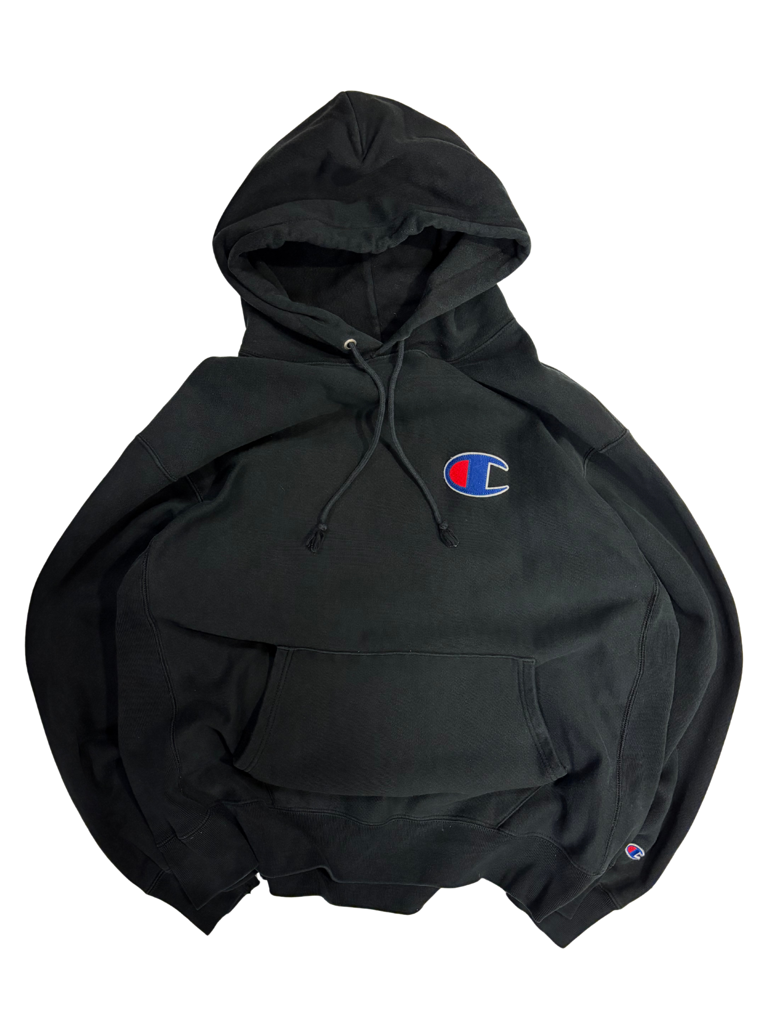 Vintage Champion Reverse Weave Hoodie – Black – XL
