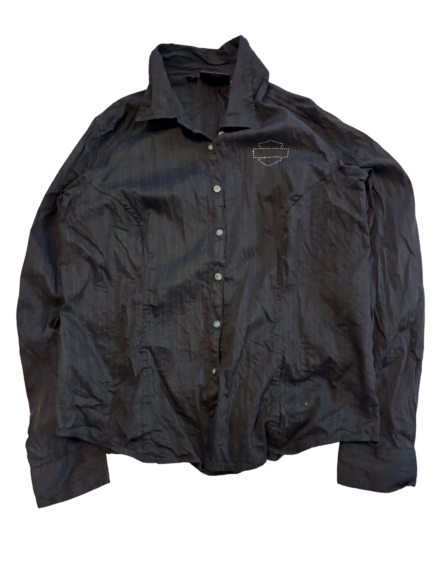 Vintage Harley-Davidson Rhinestone Eagle Button-Up