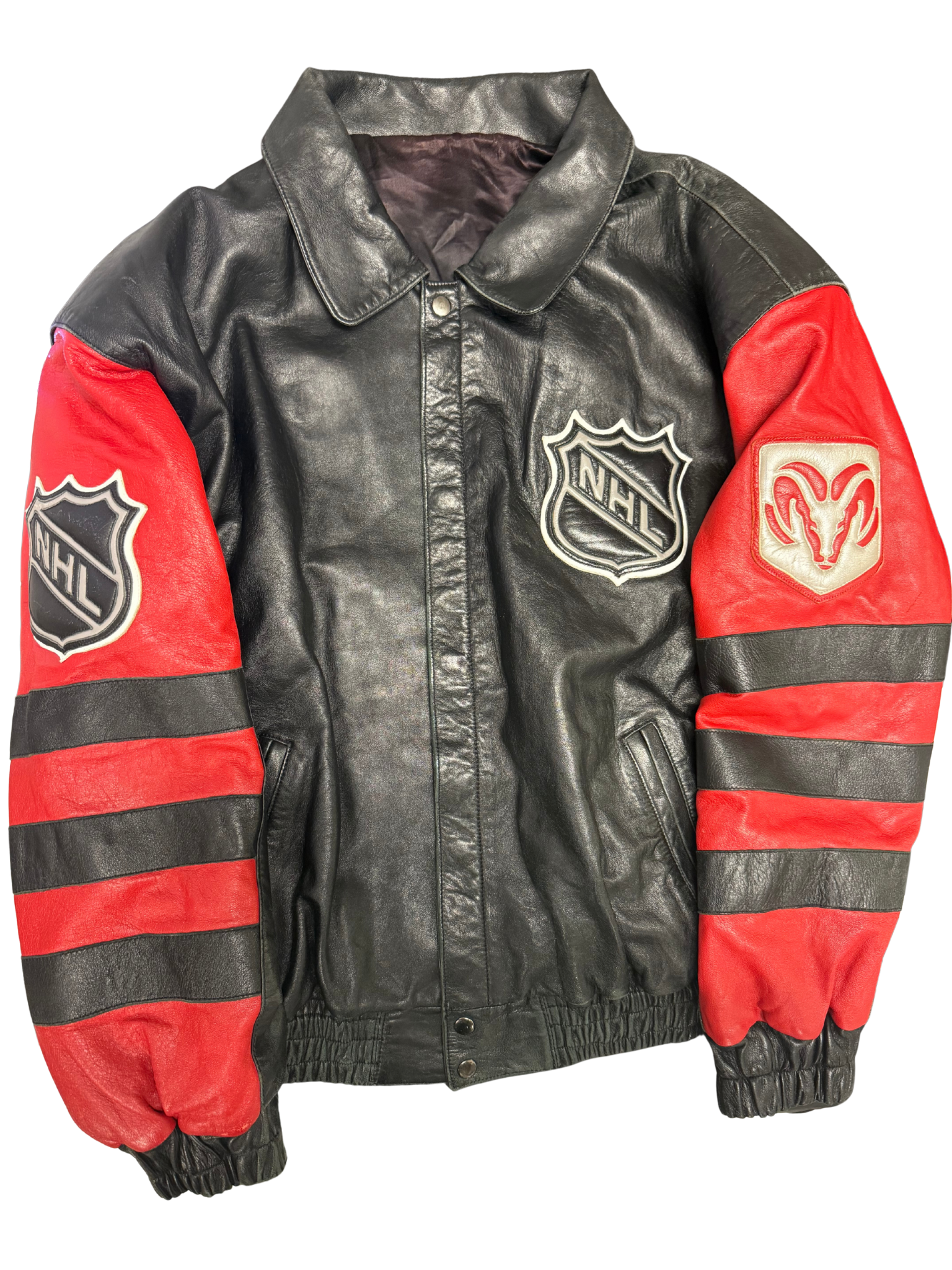 Vintage 2000 Dodge x NHL Leather Jacket – “Dodge Different” Mopar Collection