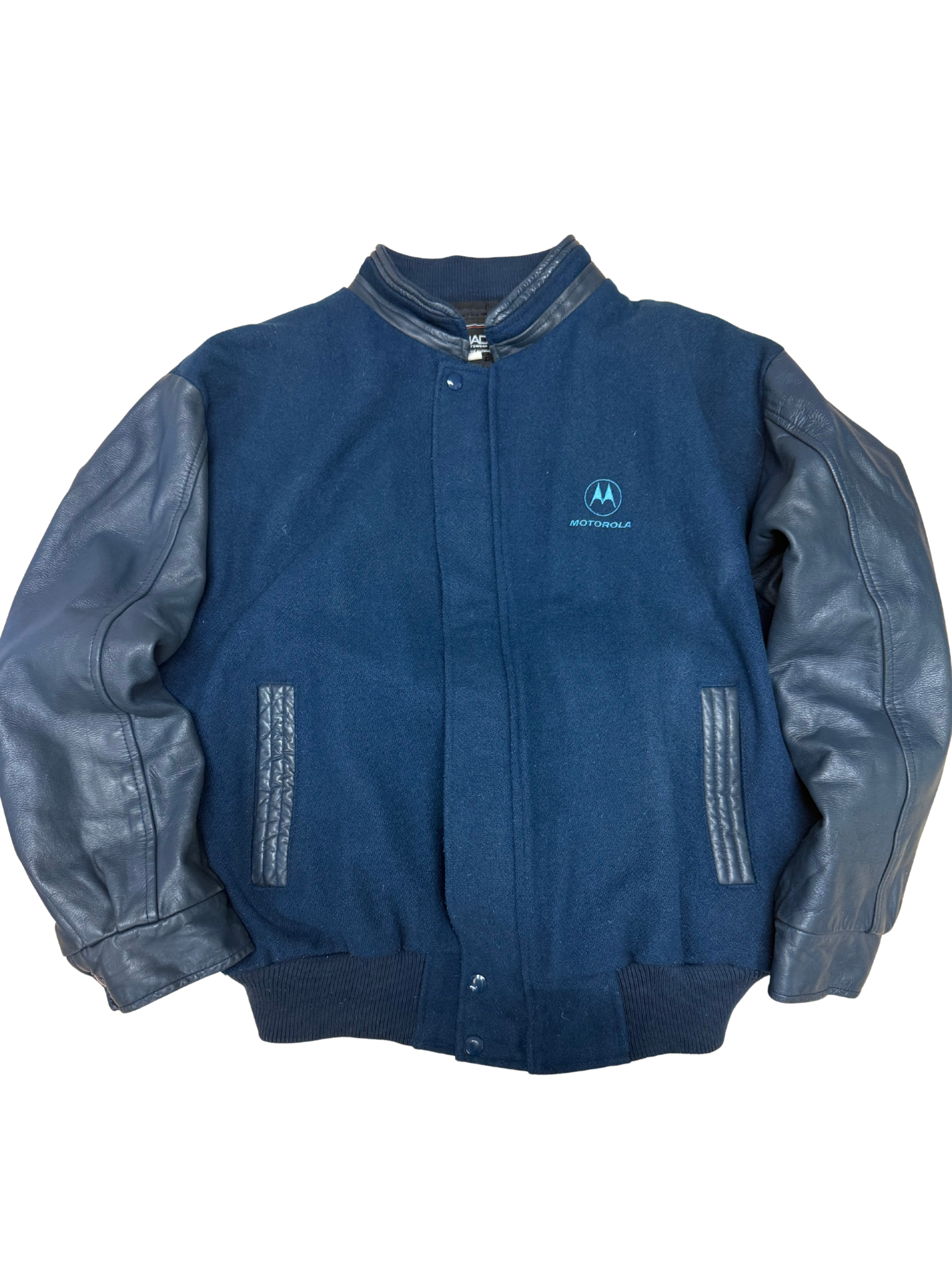 Vintage Motorola Wool & Leather Varsity Jacket