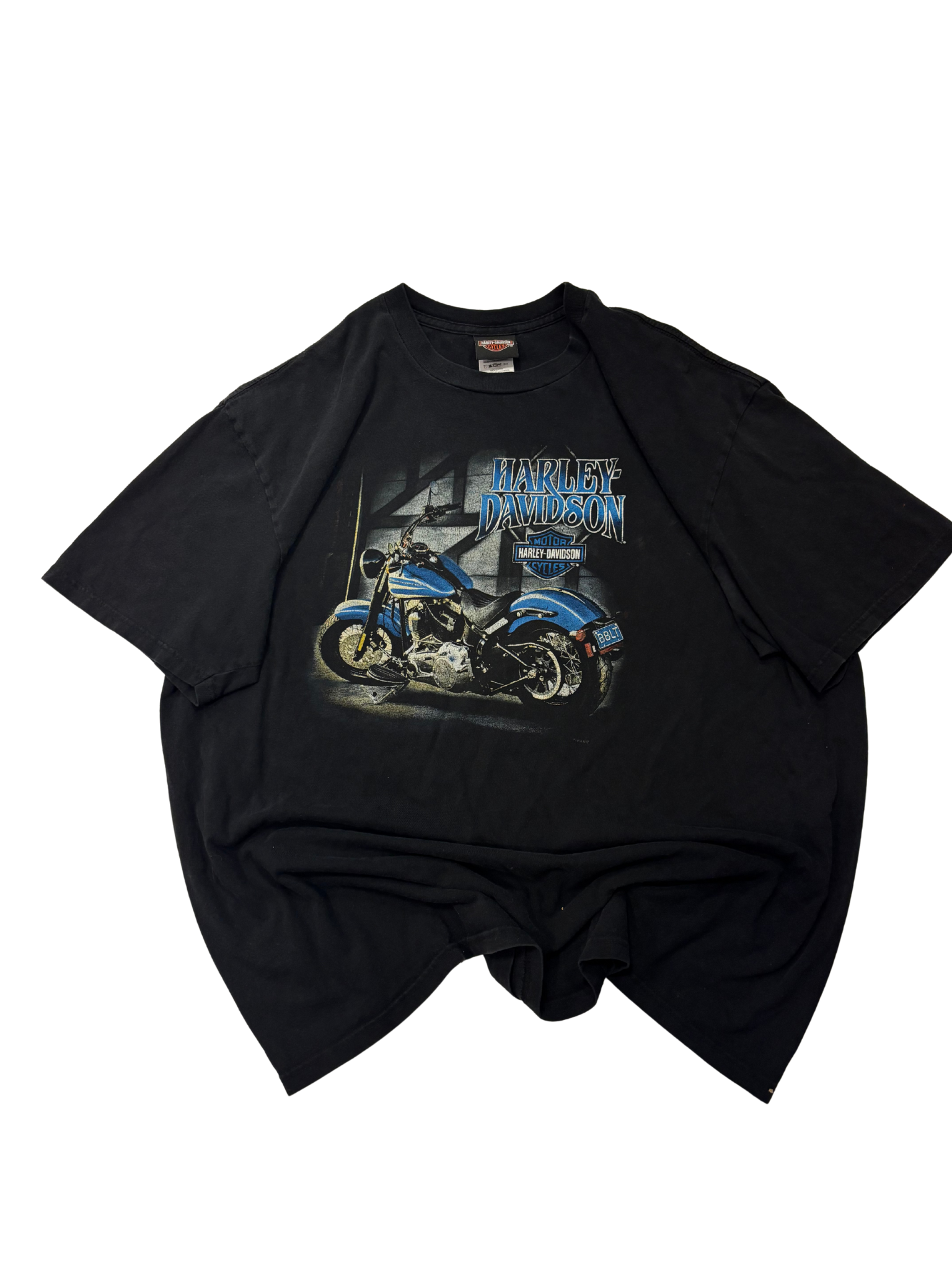 Vintage Harley-Davidson Motorcycle Tee – Black – Napoleon OH Back Graphic