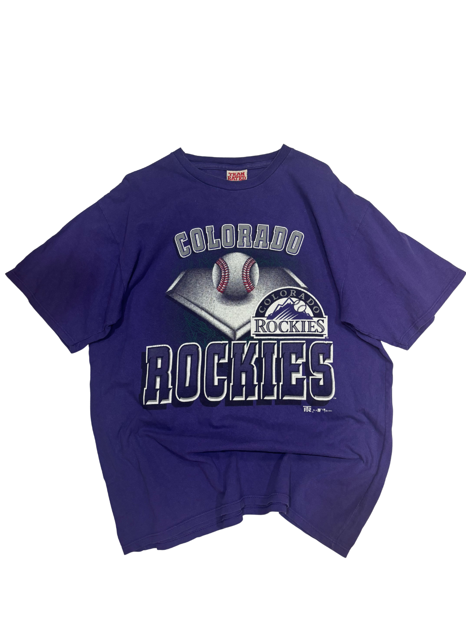 Vintage Colorado Rockies Graphic T-Shirt – Purple – MLB