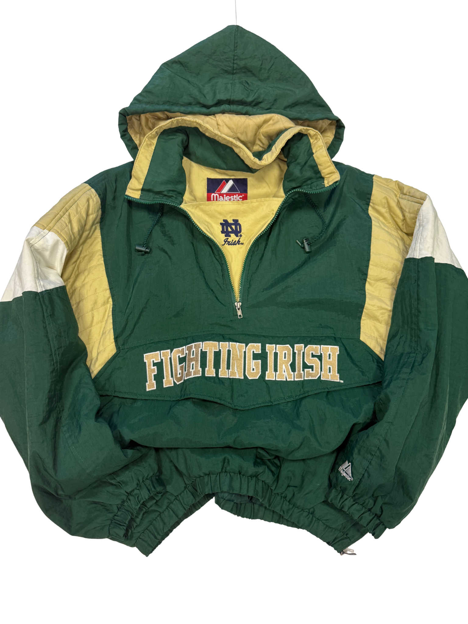 Vintage Notre Dame Fighting Irish Majestic Hooded Pullover Kangaroo Jacket