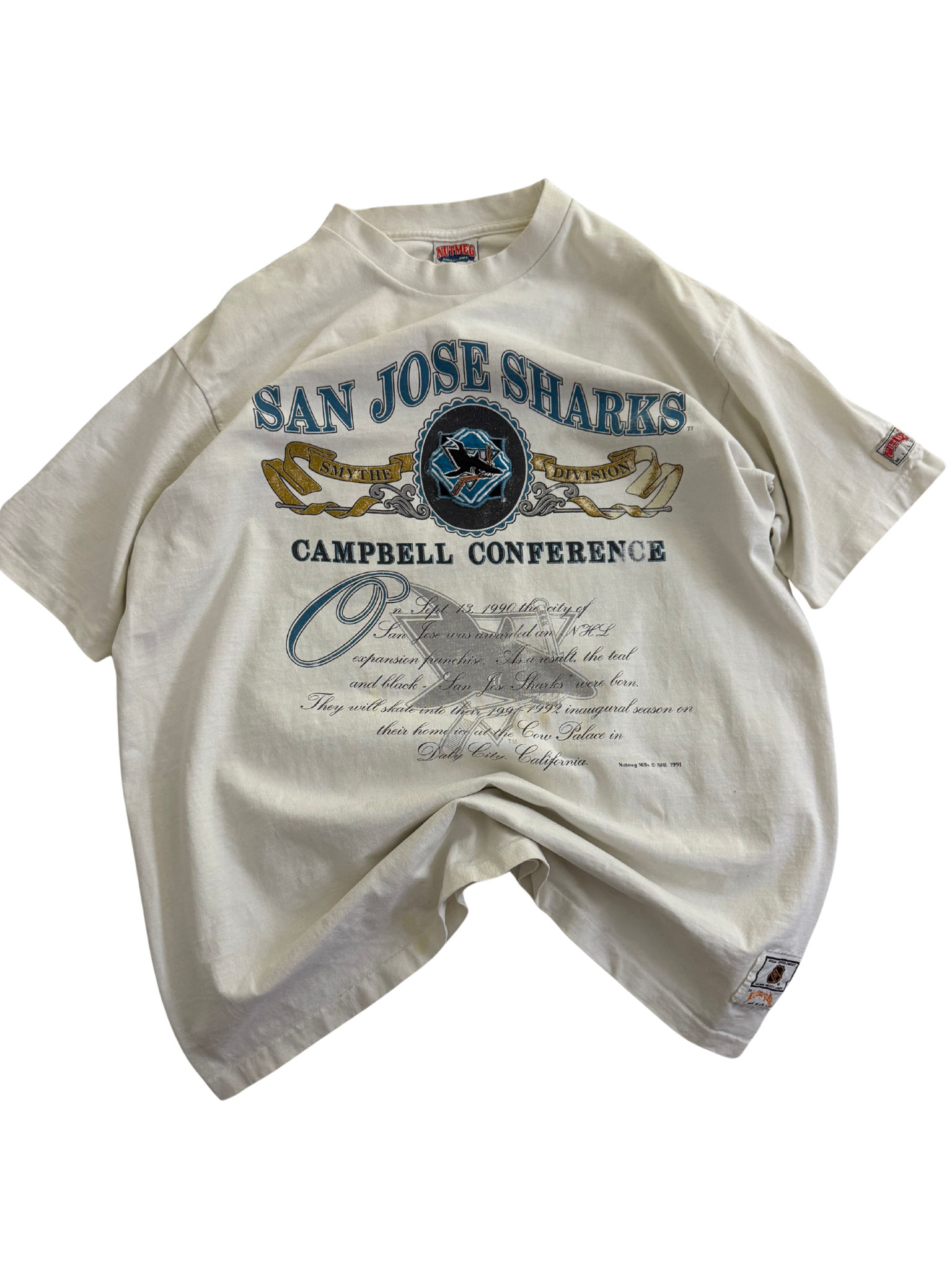 Vintage 1991 San Jose Sharks Inaugural Season Tee