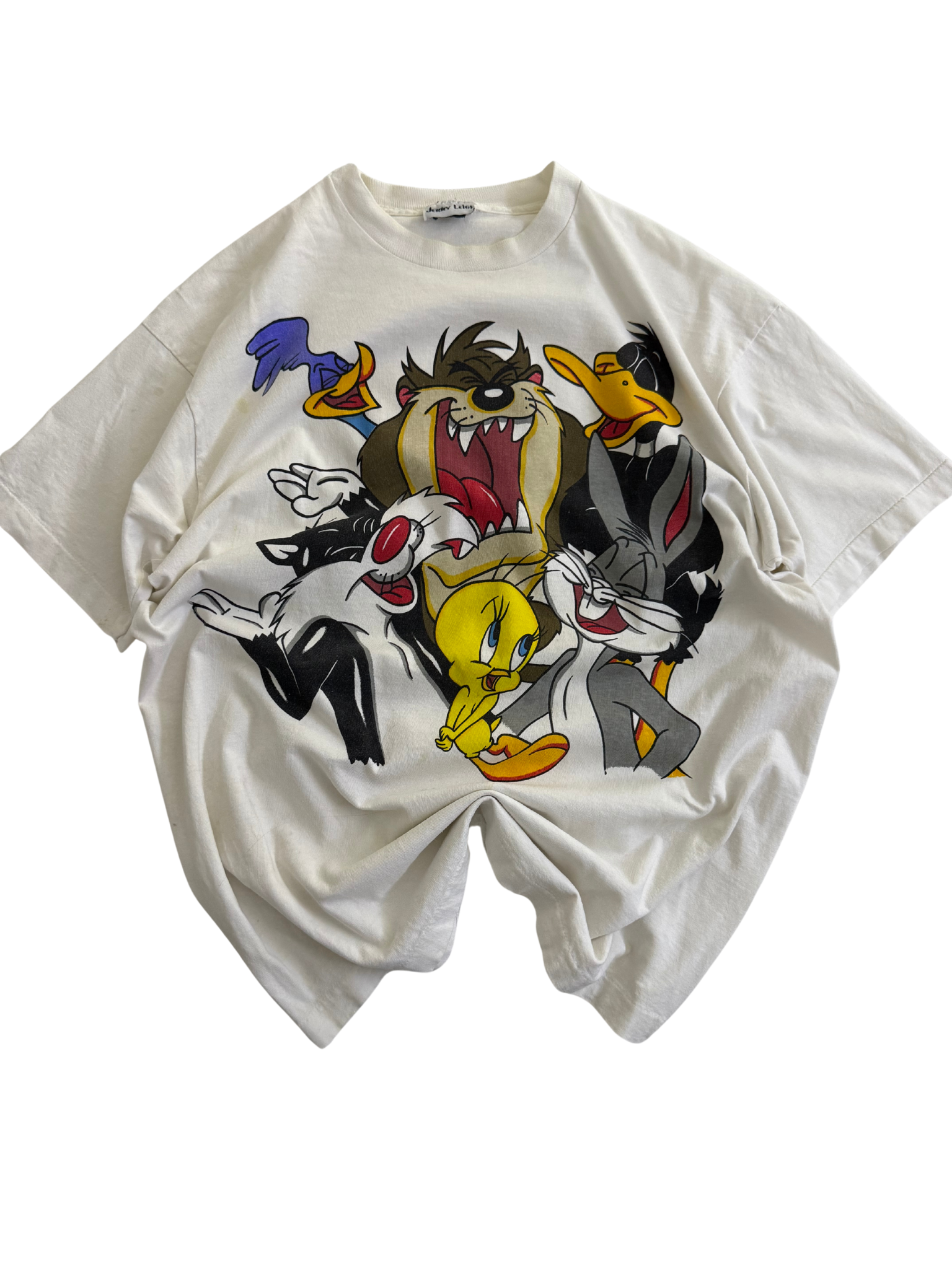 Vintage Looney Tunes All-Over Graphic Tee – Bugs, Taz, Tweety, Sylvester & Daffy