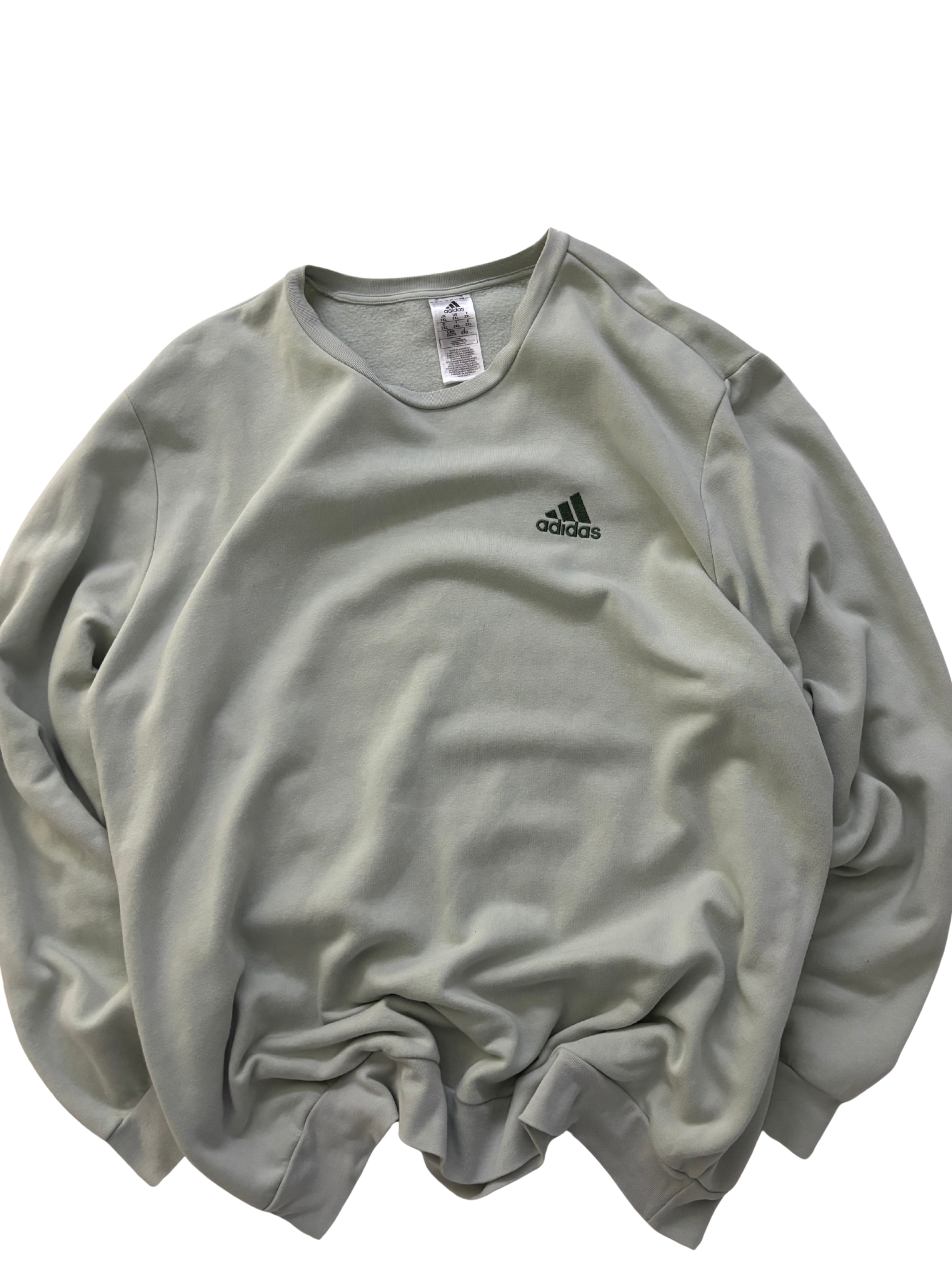 Adidas Originals Light Sage Green Crewneck Sweatshirt – Minimalist Logo