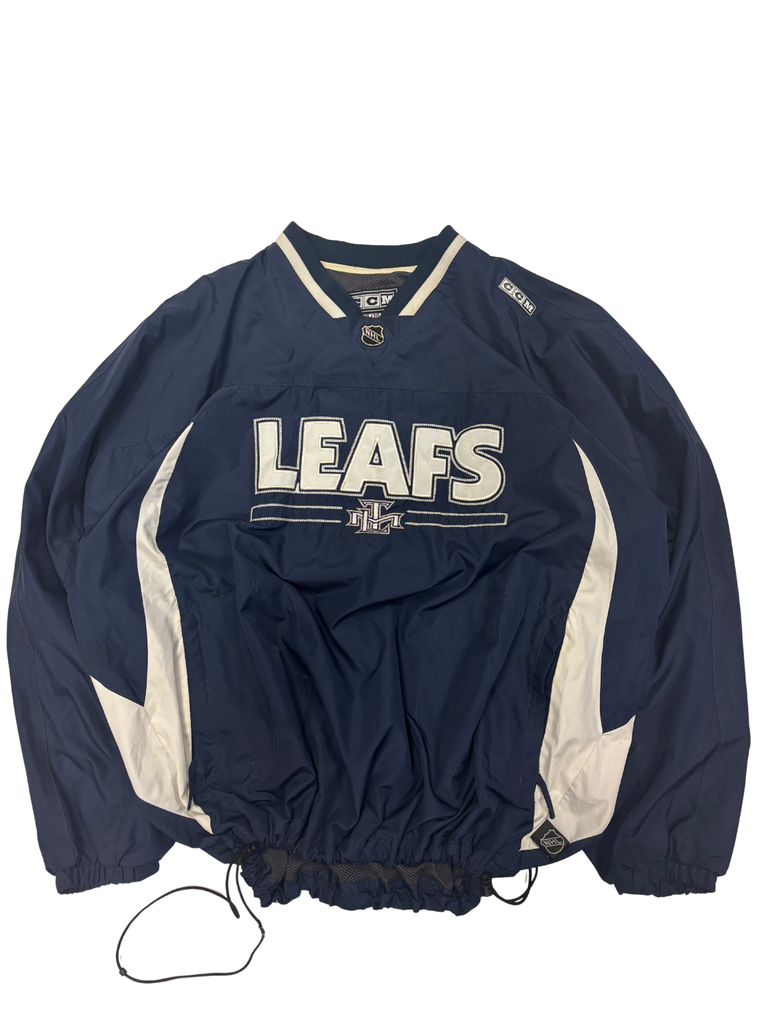 Vintage CCM Toronto Maple Leafs Pullover Jacket – Navy & White – NHL