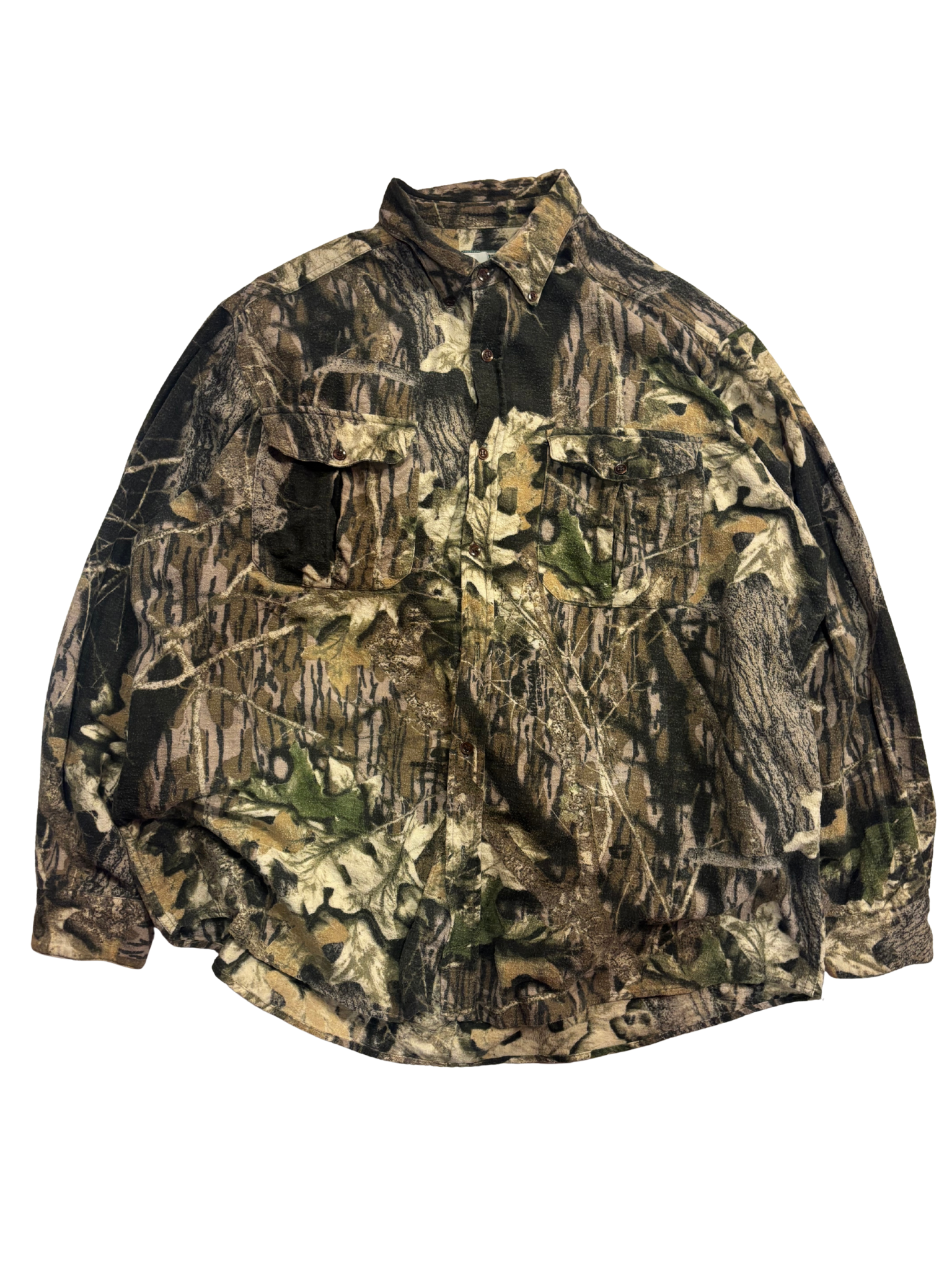 Vintage Ozark Trail Camo Button-Up Shirt – Woodland Pattern