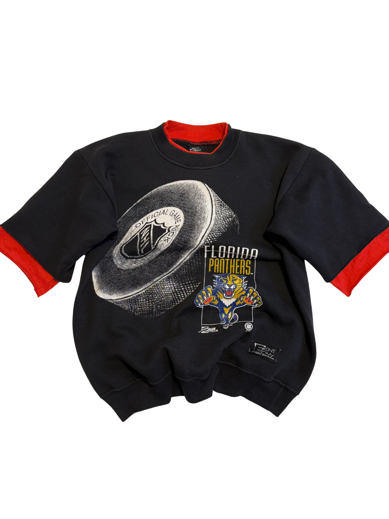 Vintage Florida Panthers NHL Sweatshirt – Front Row by Salem Sportswear – Made in USA – Black/Red