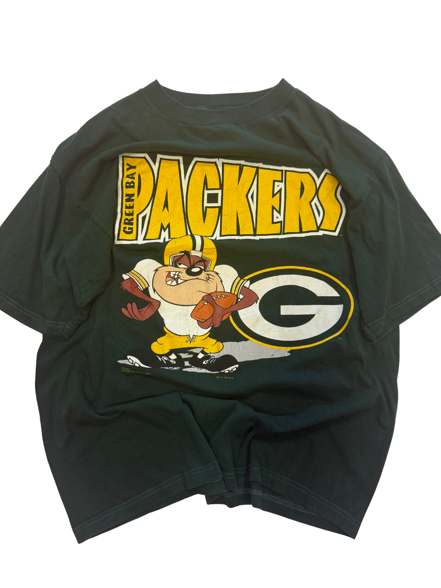 Vintage 1997 Green Bay Packers Looney Tunes Taz Graphic Tee