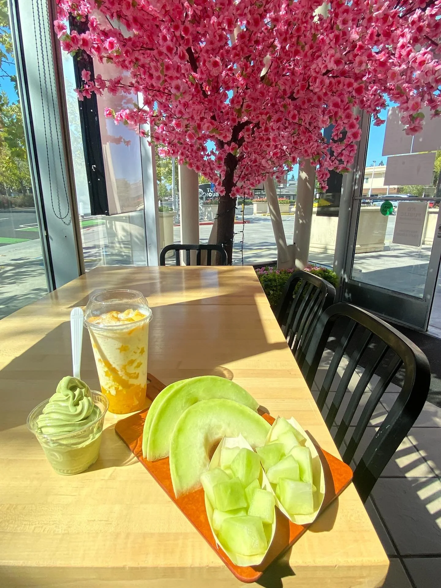 ✨ Cool down with matcha soft serve, juicy melon, and tropical sips &mdash; the perfect way to welcome sunny days 🌸🍈🍦#matcha #matchalatte #cafe #cafehopping #tea