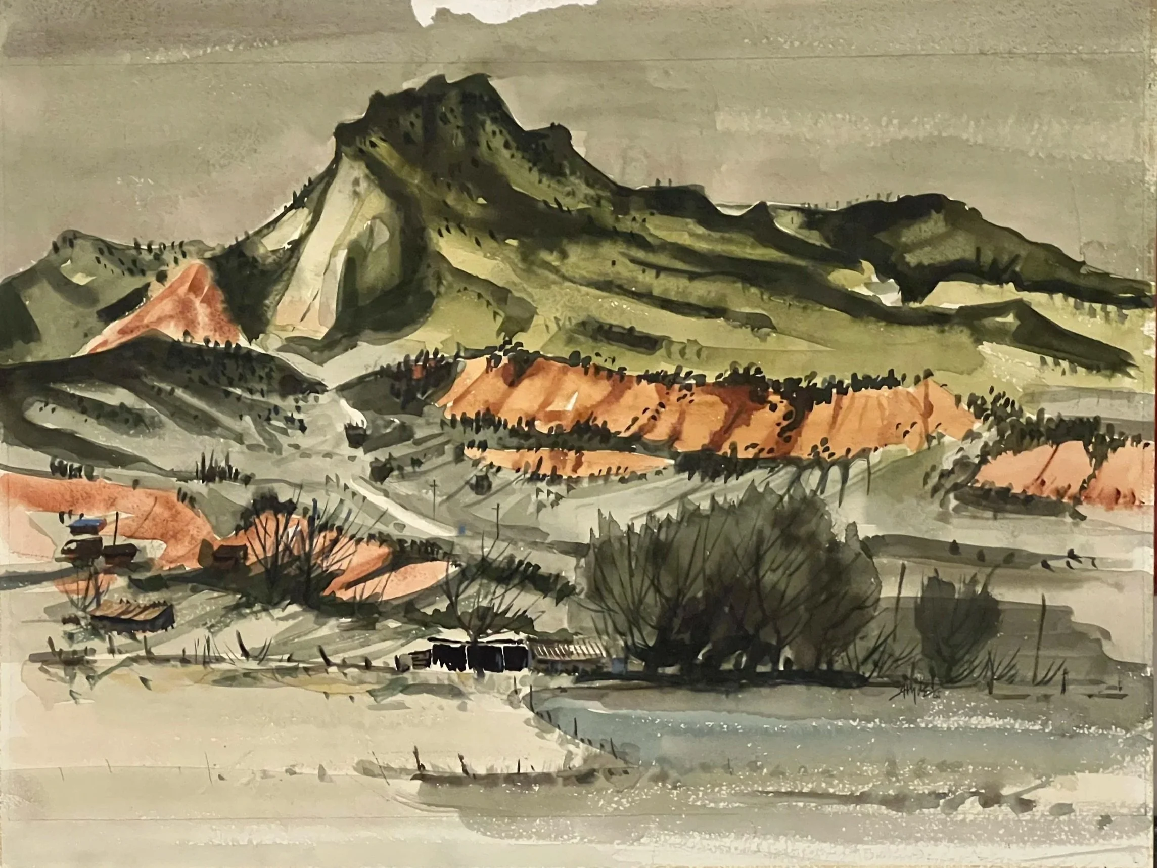 Mantua Mountain, 12.25 x 18.25", Watercolor, 1965