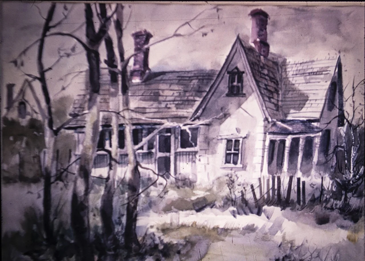 House with Trees, Brigham City, Watercolor, ca 1964